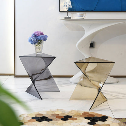 Side Table Modern Acrylic Twist Design