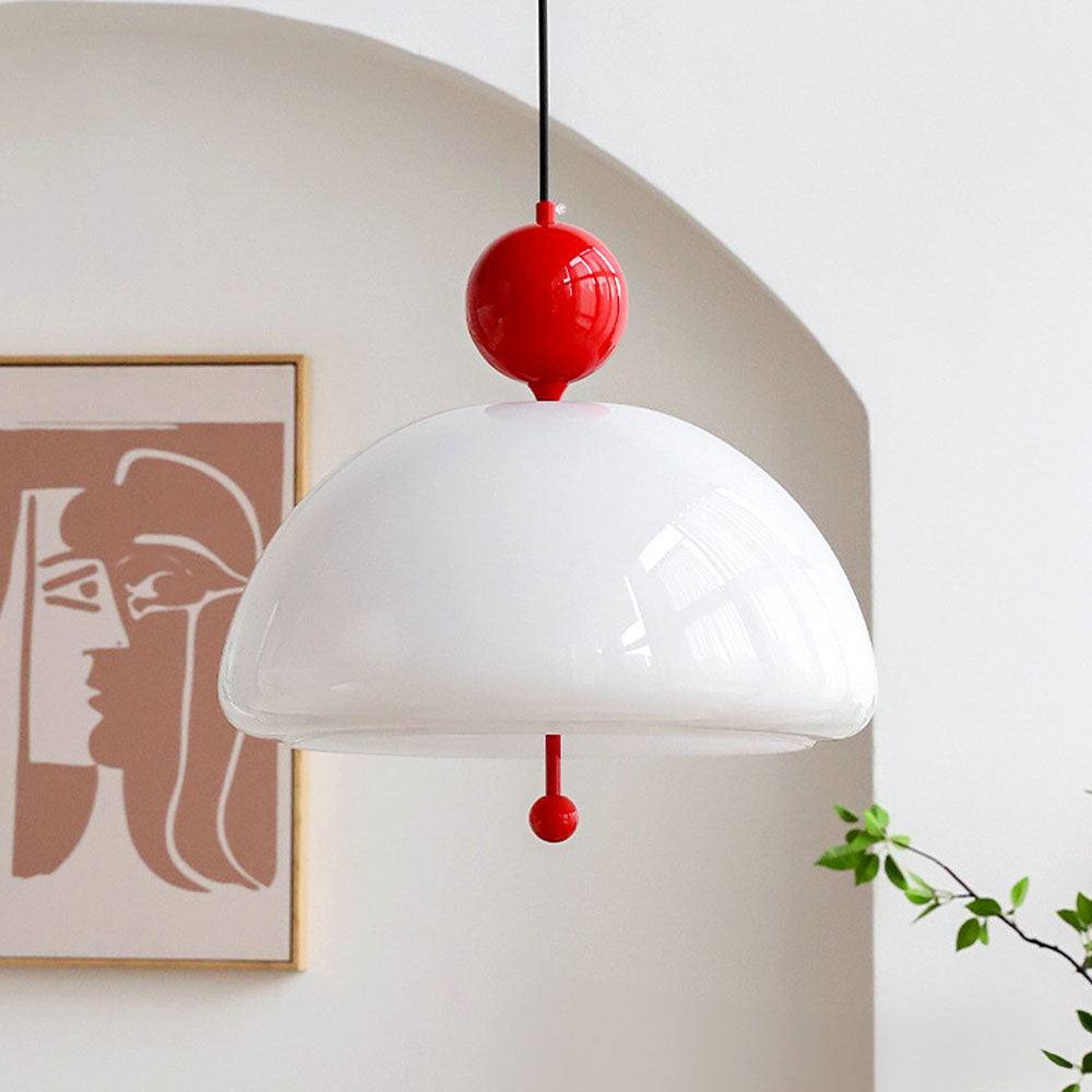 Modern Red Glass Pendant Light Fixture for Living Room - Stylish and Simple Design to Enhance Your Home Decor