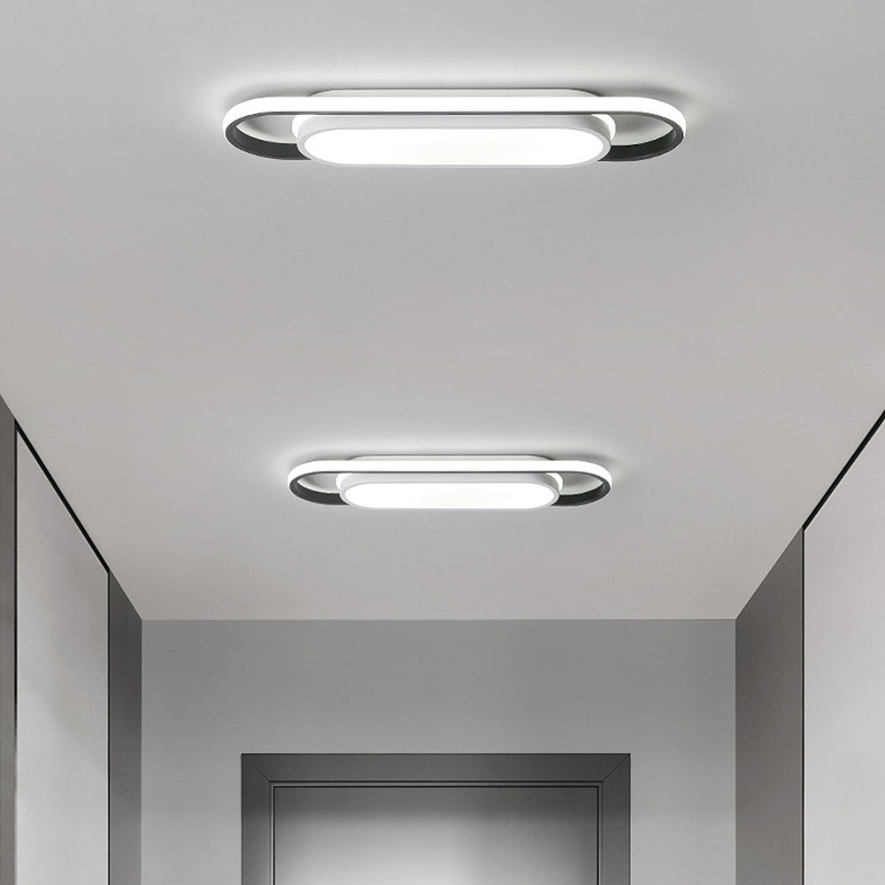 Sleek Black LED Corridor Ceiling Lights - Long, Low Profile Design for Modern Hallways and Spaces, Perfect for Subtle Illumination