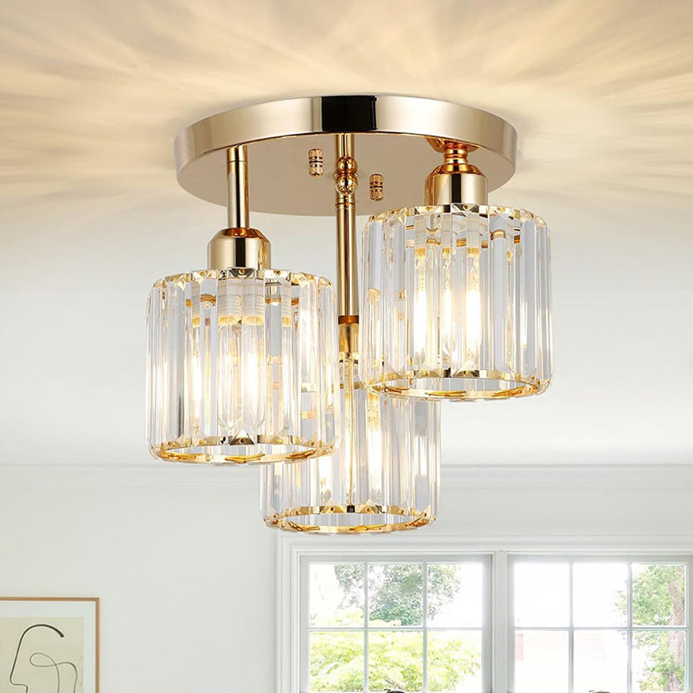 Elegant Modern Crystal Semi-Flush Ceiling Lights