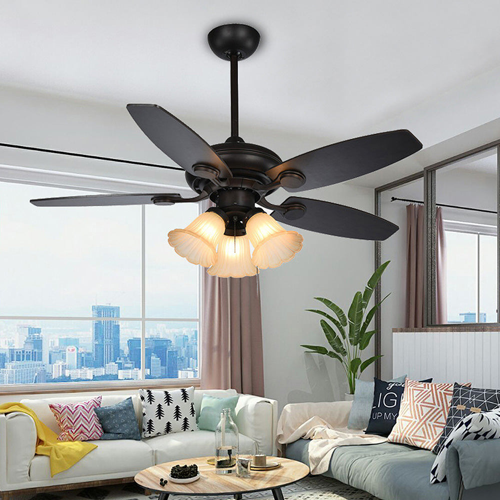 Coffee-Coloured Ceiling Fans with Integrated Lights for Stylish Home Comfort and Illumination