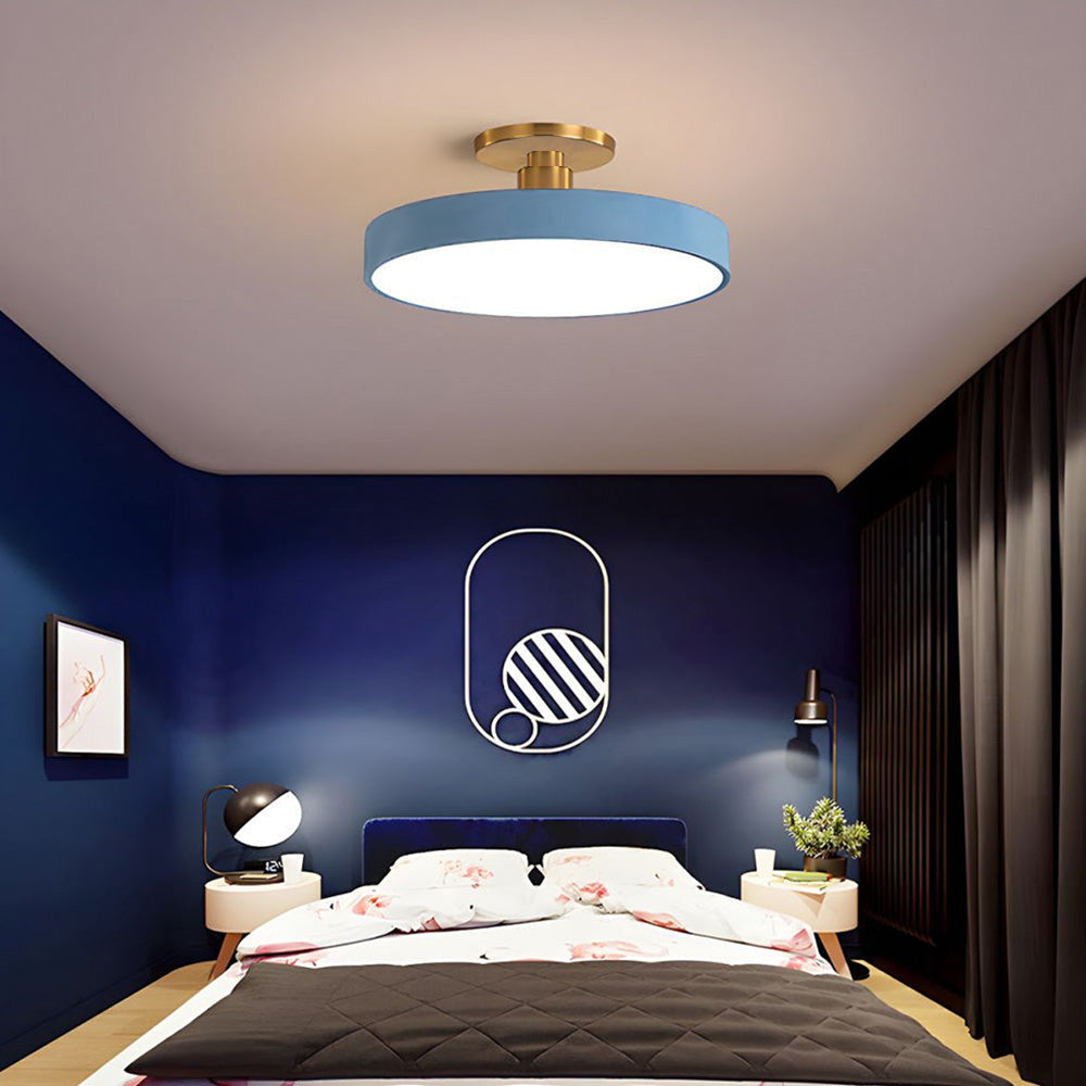 Modern Circular LED Semi Flush Mount Ceiling Light Fixture for Stylish Home Illumination and Energy Efficiency