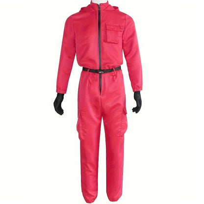 Unisex Long Sleeve Costume Jumpsuit | Hooded Zip Front
