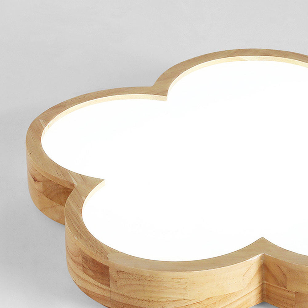 Wabi-Sabi Wooden Floral LED Ceiling Light Fixture for Bedroom Ambience and Aesthetic Illumination