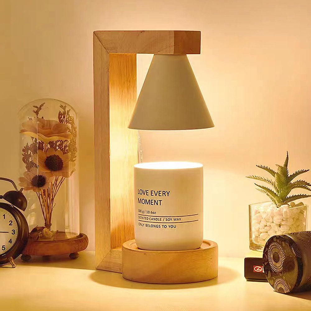 Rustic Wooden Mini Candle Lamp for the Bedroom - Warm Glow Lighting for a Cozy Atmosphere