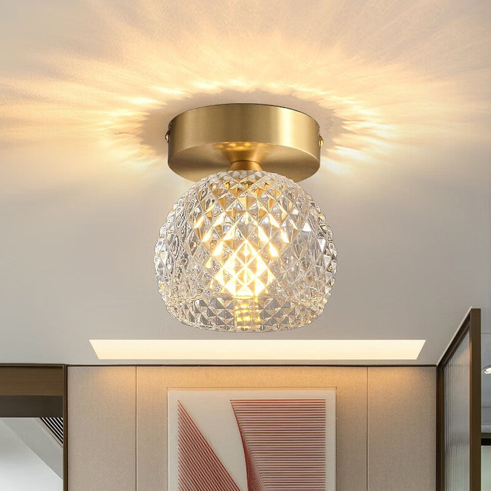 Contemporary Mini Clear Semi-Flush Ceiling Light for Hallway - Stylish and Modern Illumination Solution