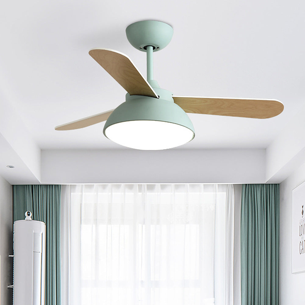 Nordic Modern Simple Flush Ceiling Fan with Integrated LED Lighting for Stylish Home Comfort and Energy Efficiency