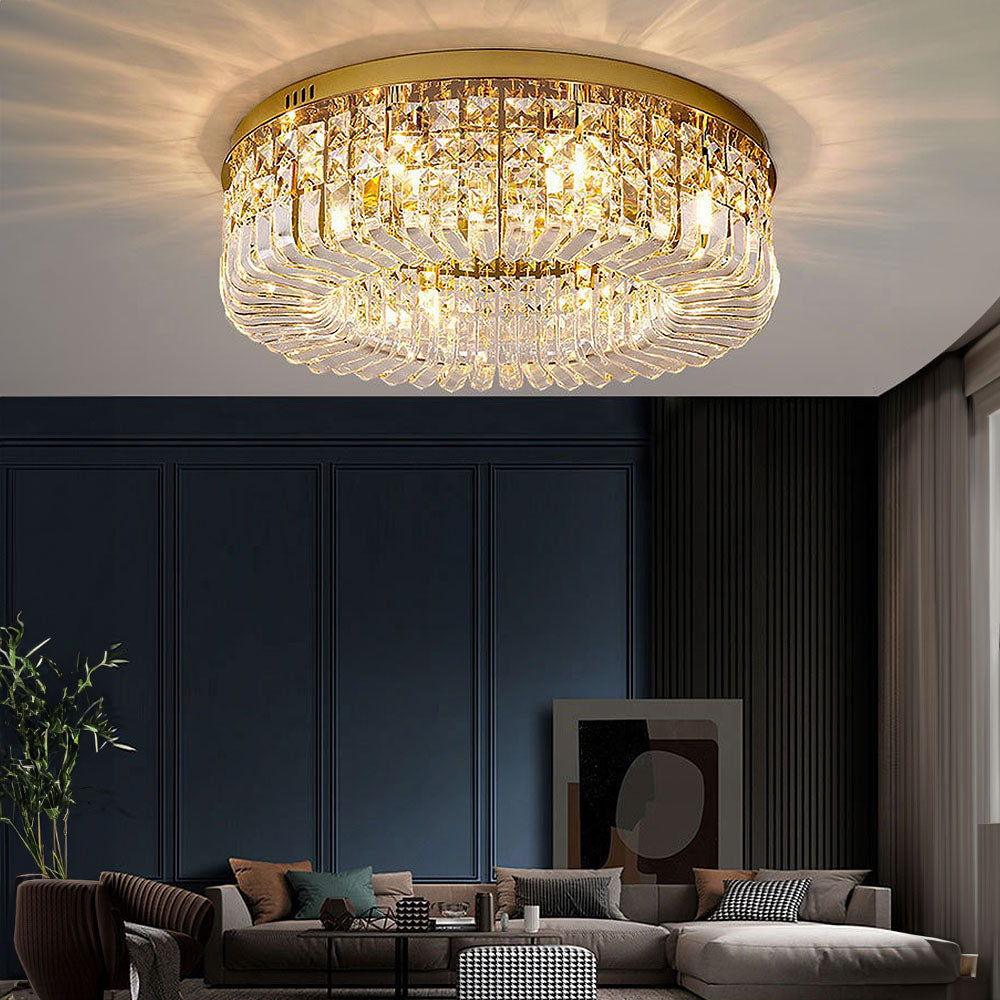 Contemporary Crystal Flush Ceiling Lights for Stylish Bedrooms and Elegant Home Décor Solutions