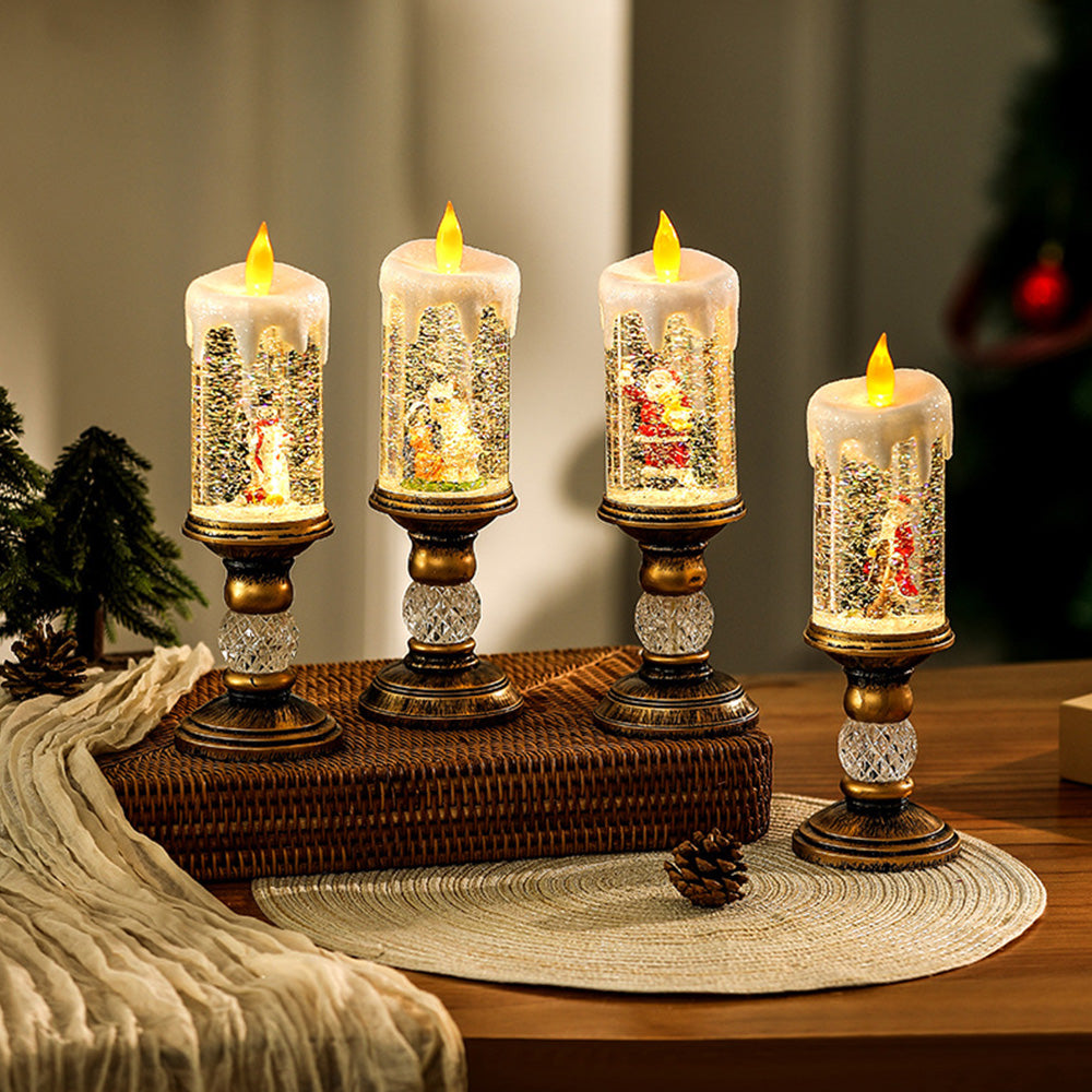 Warm Transparent LED Candles with Plastic Christmas Lights – Festive Lighting for a Magical Holiday Atmosphere