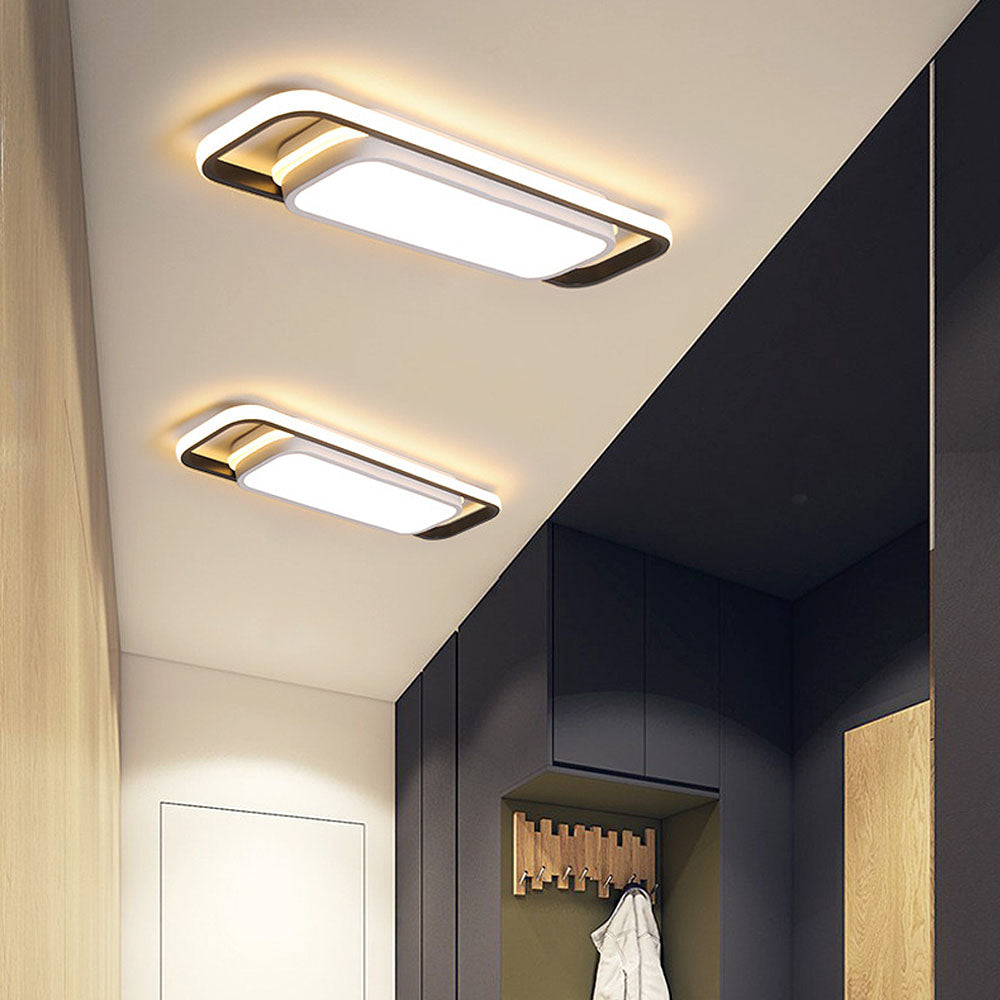 Sleek Black LED Corridor Ceiling Lights - Long, Low Profile Design for Modern Hallways and Spaces, Perfect for Subtle Illumination