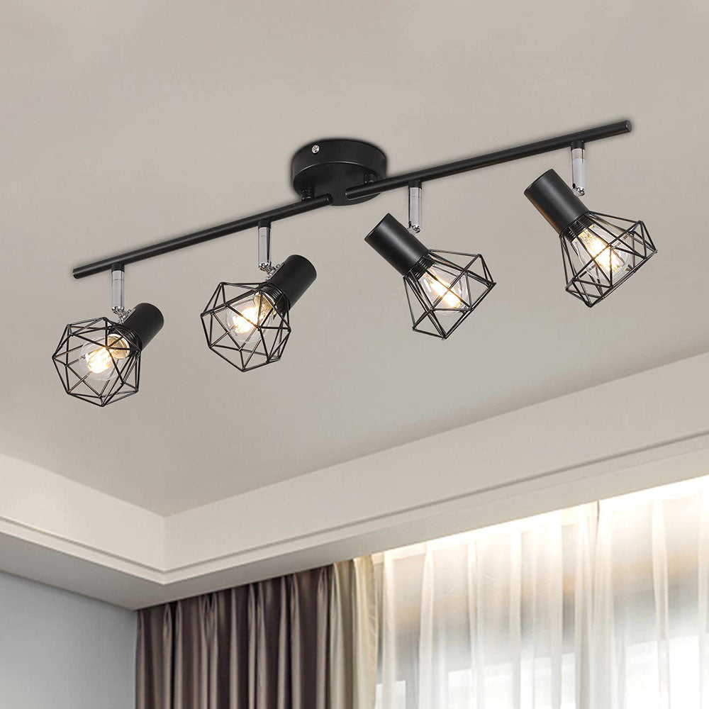 Modern Adjustable Track Lighting for Living Rooms - Sleek Iron Design for Stylish Home Illumination