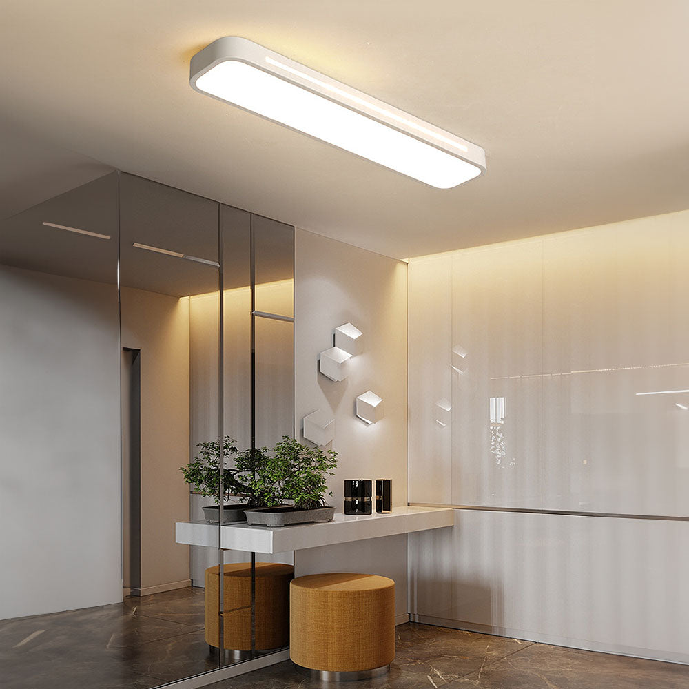 Nordic Minimalist Long LED Ceiling Light Fixture - Modern Design for Elegant Home Illumination and Stylish Ambiance