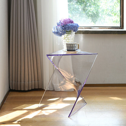 Side Table Modern Acrylic Twist Design