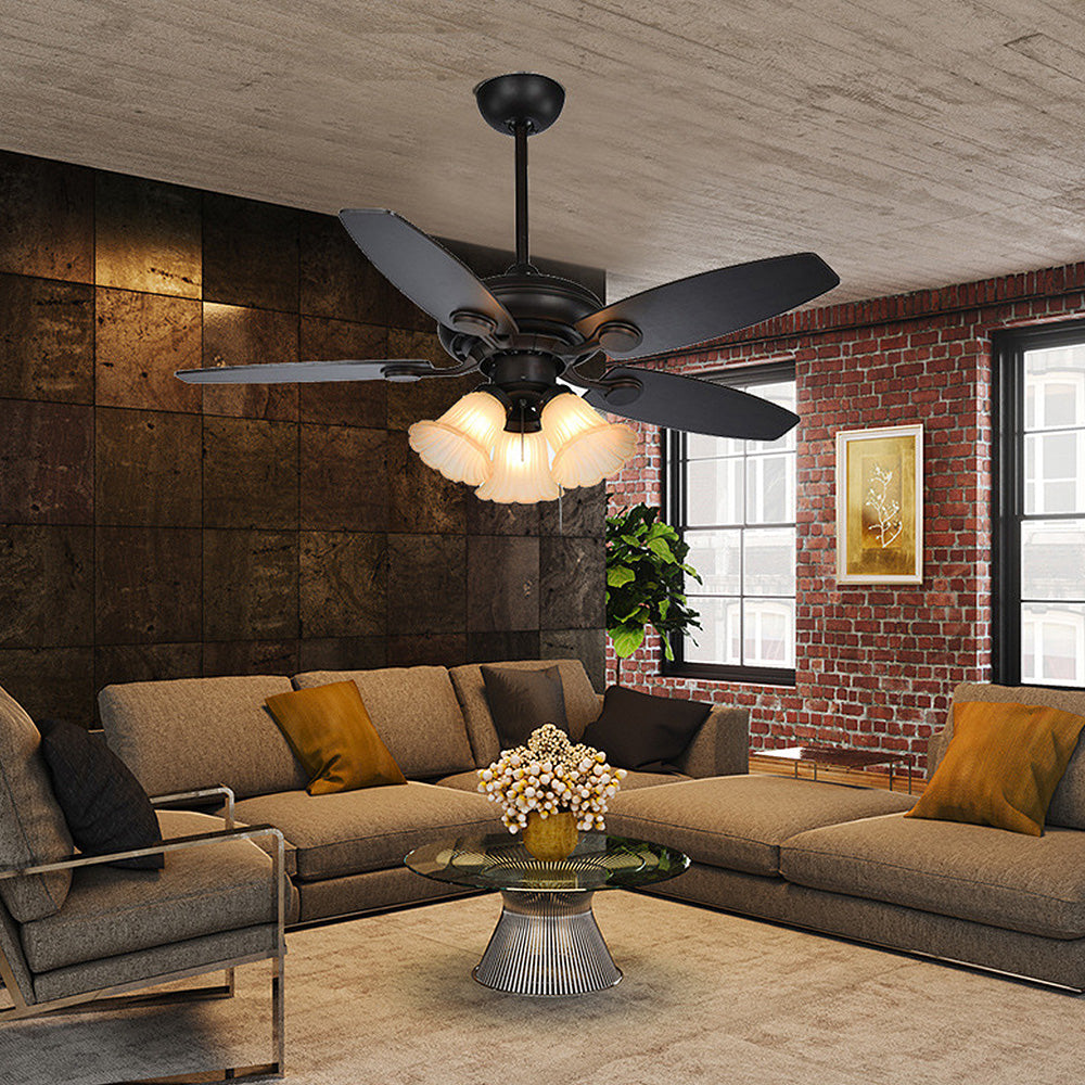 Coffee-Coloured Ceiling Fans with Integrated Lights for Stylish Home Comfort and Illumination