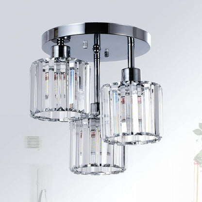 Elegant Modern Crystal Semi-Flush Ceiling Lights