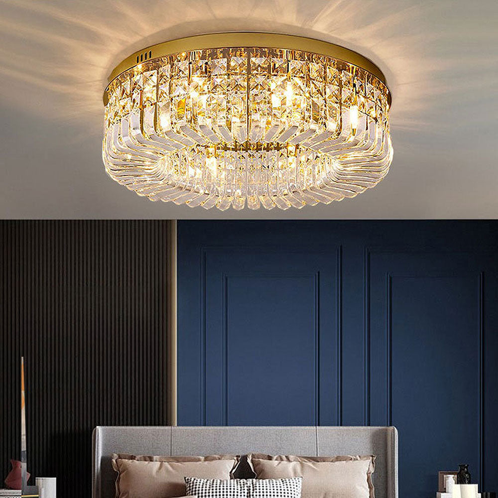 Contemporary Crystal Flush Ceiling Lights for Stylish Bedrooms and Elegant Home Décor Solutions