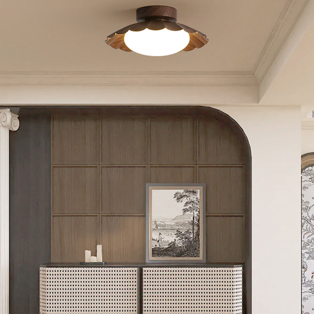 Plafonnier Vintage en Acrylique à Montage Affleurant