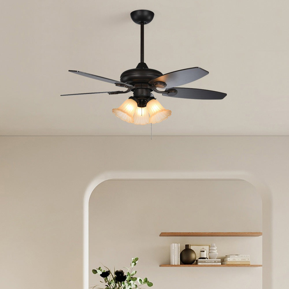 Coffee-Coloured Ceiling Fans with Integrated Lights for Stylish Home Comfort and Illumination