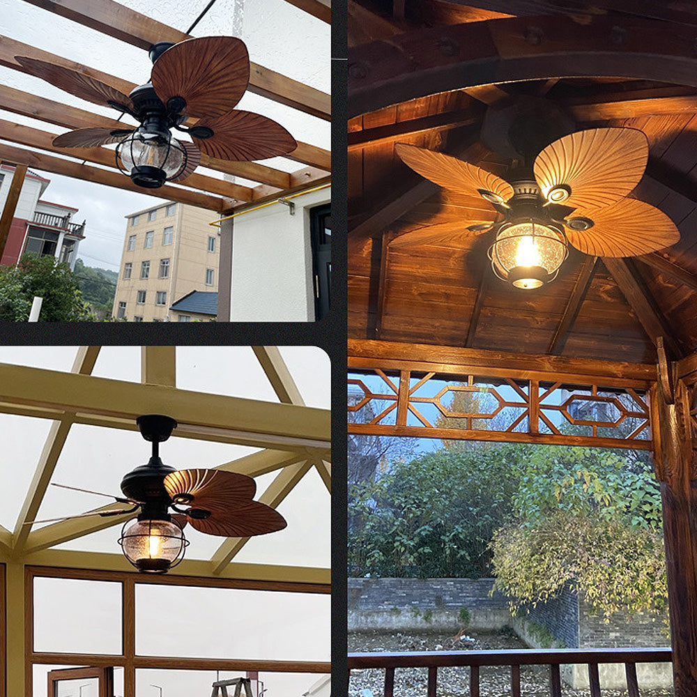 Sleek Black Creative Ceiling Fans with Outdoor Lighting for Stylish Home and Garden Spaces