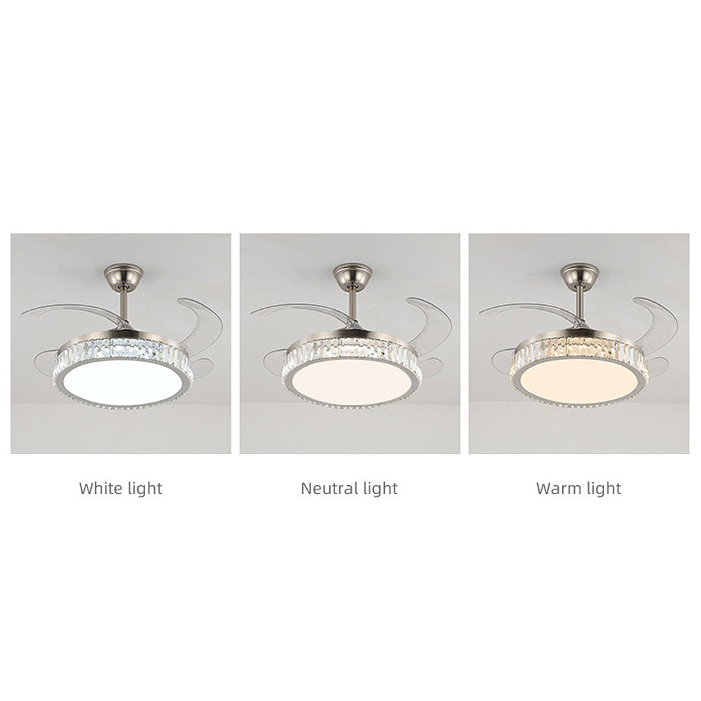 Elegant Crystal Ceiling Fan Light for Bedrooms - Stylish and Functional Lighting Solution for Home Decor