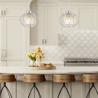 Pendant Light Black Glass Globe Ceiling Fixture