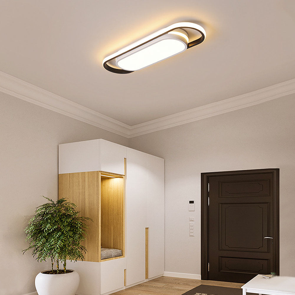 Sleek Black LED Corridor Ceiling Lights - Long, Low Profile Design for Modern Hallways and Spaces, Perfect for Subtle Illumination