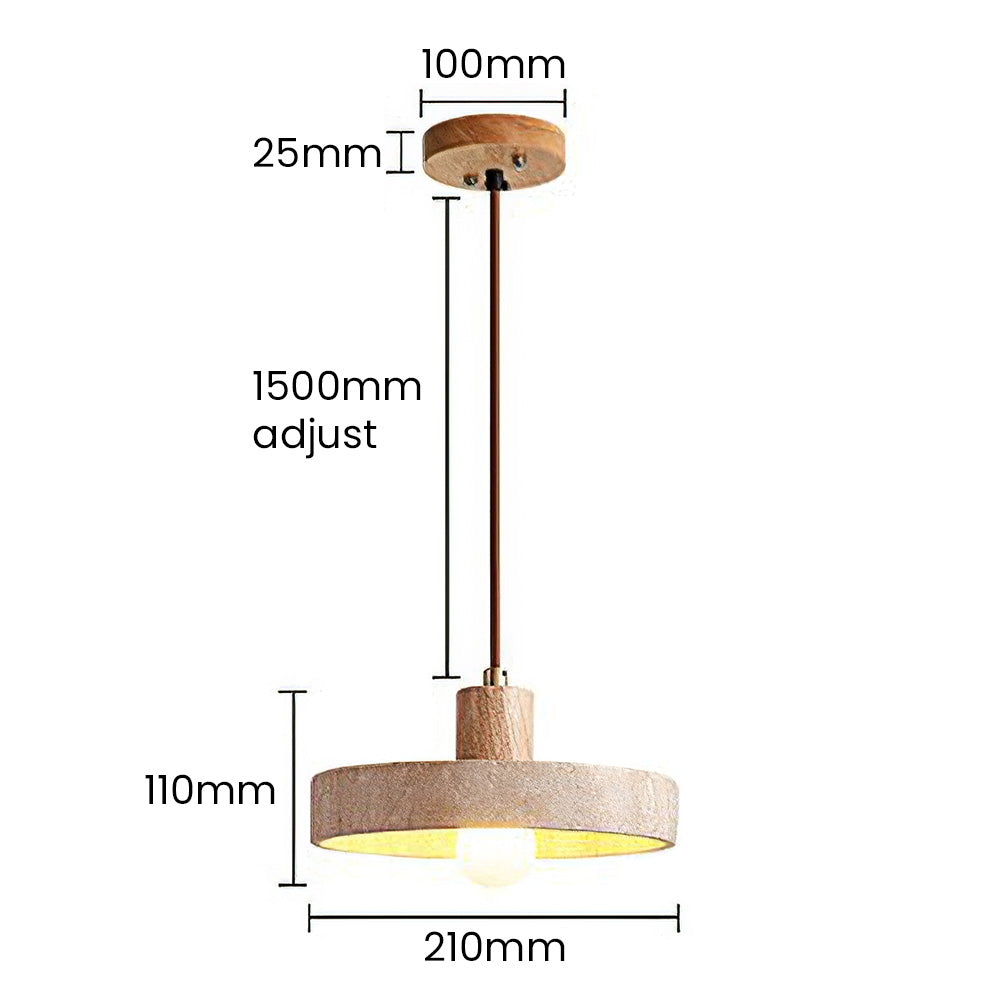 Minimalist Wooden and Stone Pendant Light for Stylish Living Room Illumination