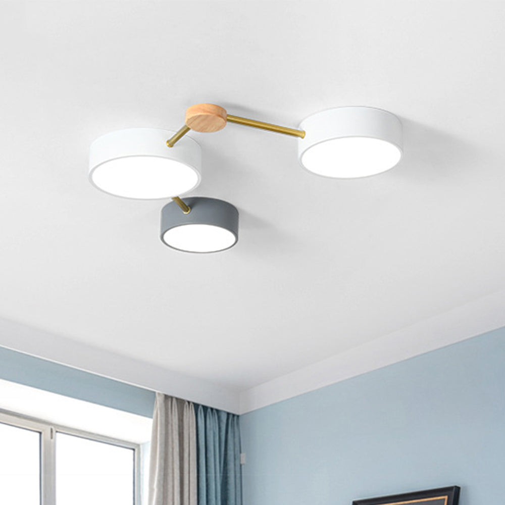 Nordic Inspired Creative Multi-Head LED White Ceiling Light Fixture for Modern Home Illumination