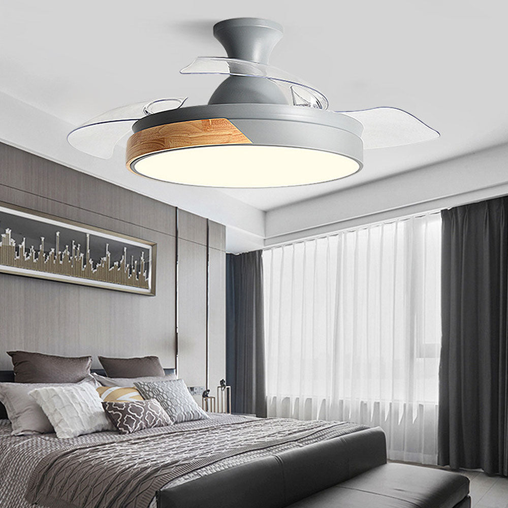 Acrylic Remote-Controlled LED Ceiling Fan with Light – Stylish and Energy-Efficient Home Lighting Solution