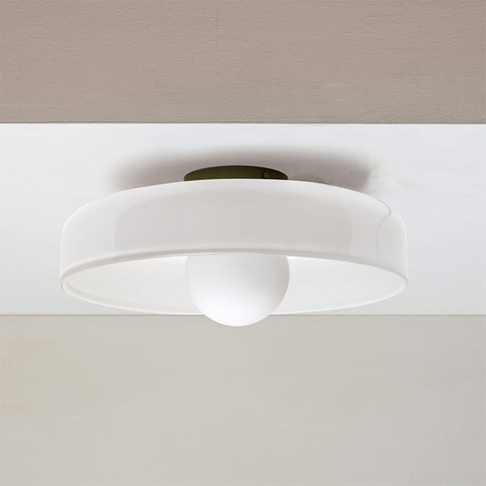 Lampada da soffitto moderna con struttura rotonda in vetro