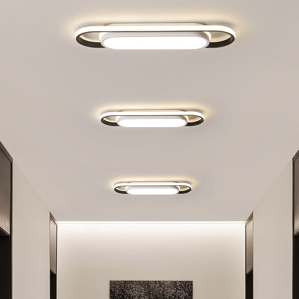 Sleek Black LED Corridor Ceiling Lights - Long, Low Profile Design for Modern Hallways and Spaces, Perfect for Subtle Illumination