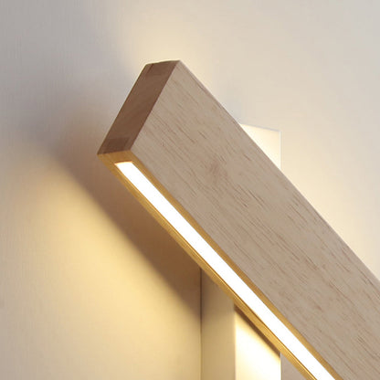 Wall Light With Rotatable Wood LED Design