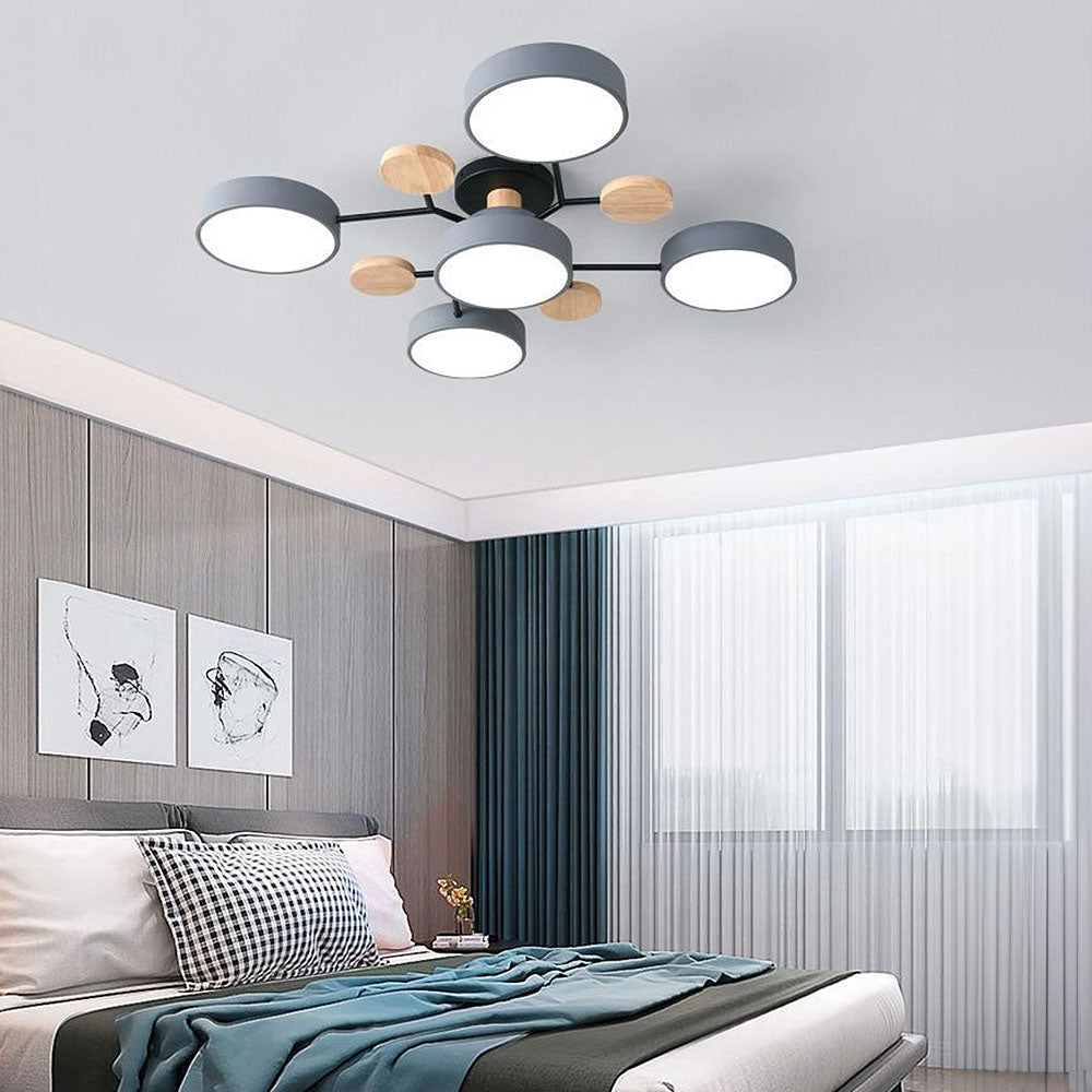 Contemporary Round Low Ceiling Light Fixture for Living Room Ambiance and Style Enhancement