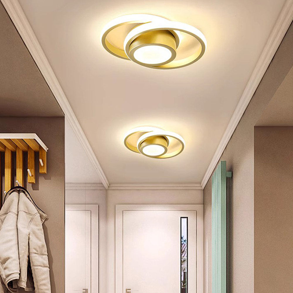 Sleek Minimalist Double Ring LED Ceiling Light Fixture for Modern Home Interiors and Contemporary Spaces