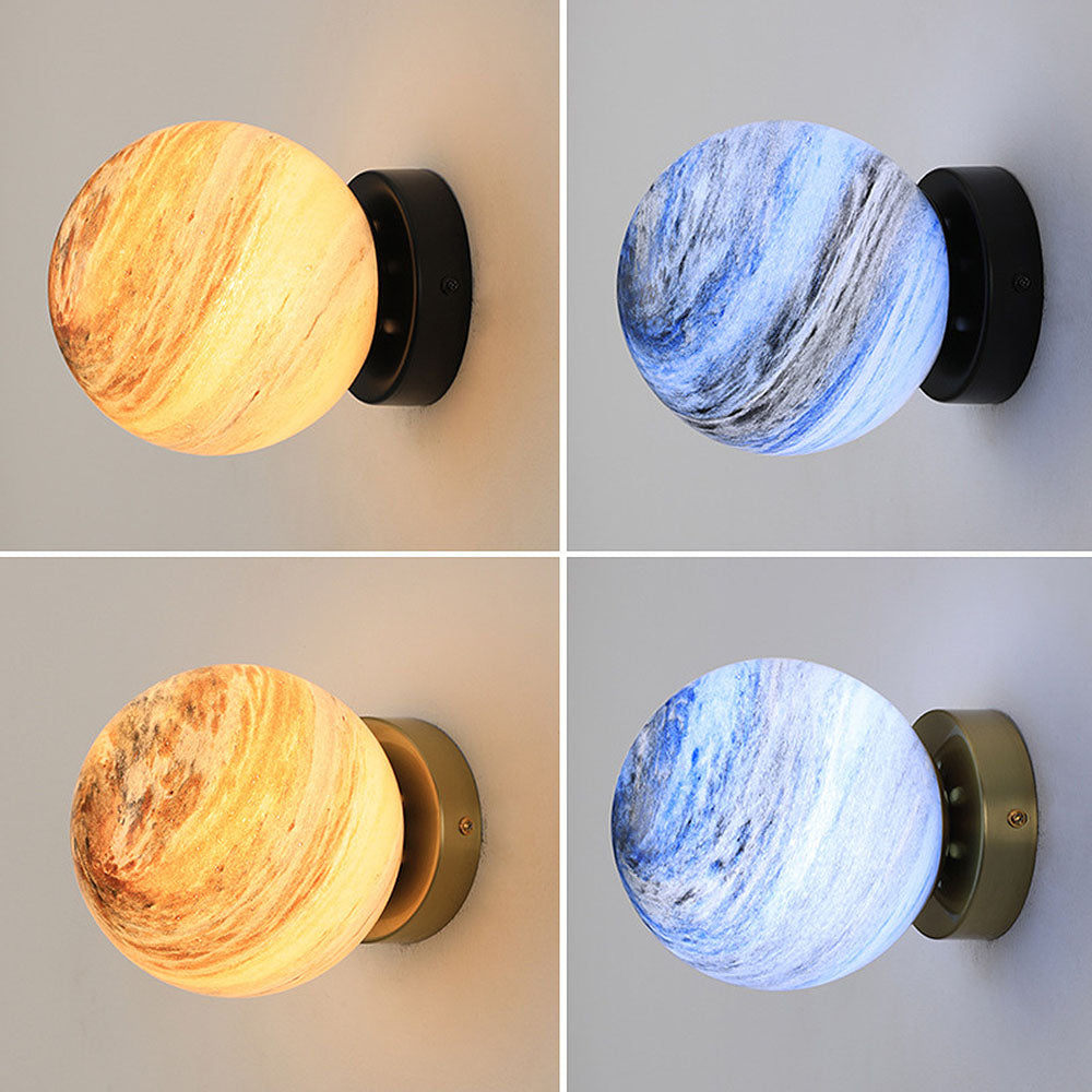 Contemporary Planet Glass Ceiling Light Fixture for Stylish Bedroom Illumination and Elegant Home Décor