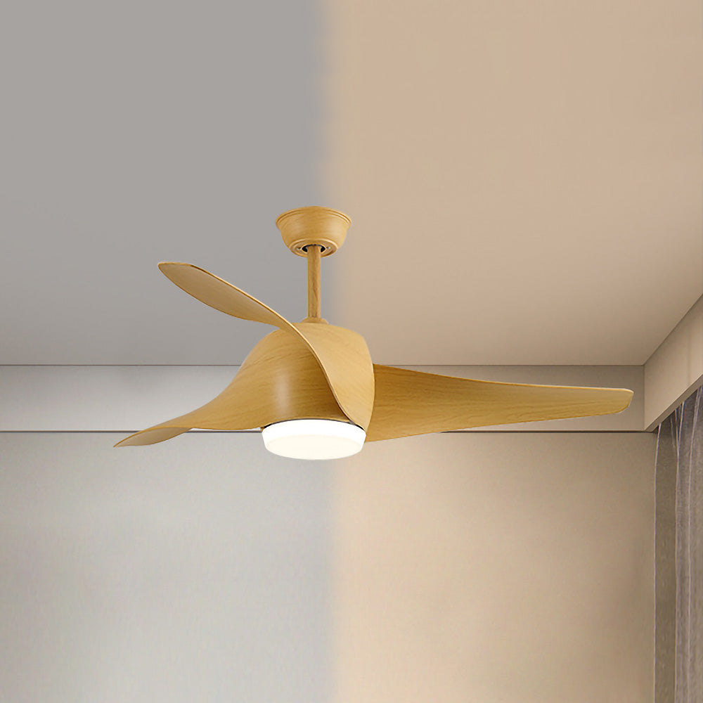 Wooden Flush Ceiling Fan with LED Light and Remote Control for Effortless Comfort and Style in Your Home