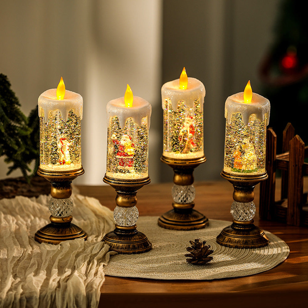 Warm Transparent LED Candles with Plastic Christmas Lights – Festive Lighting for a Magical Holiday Atmosphere