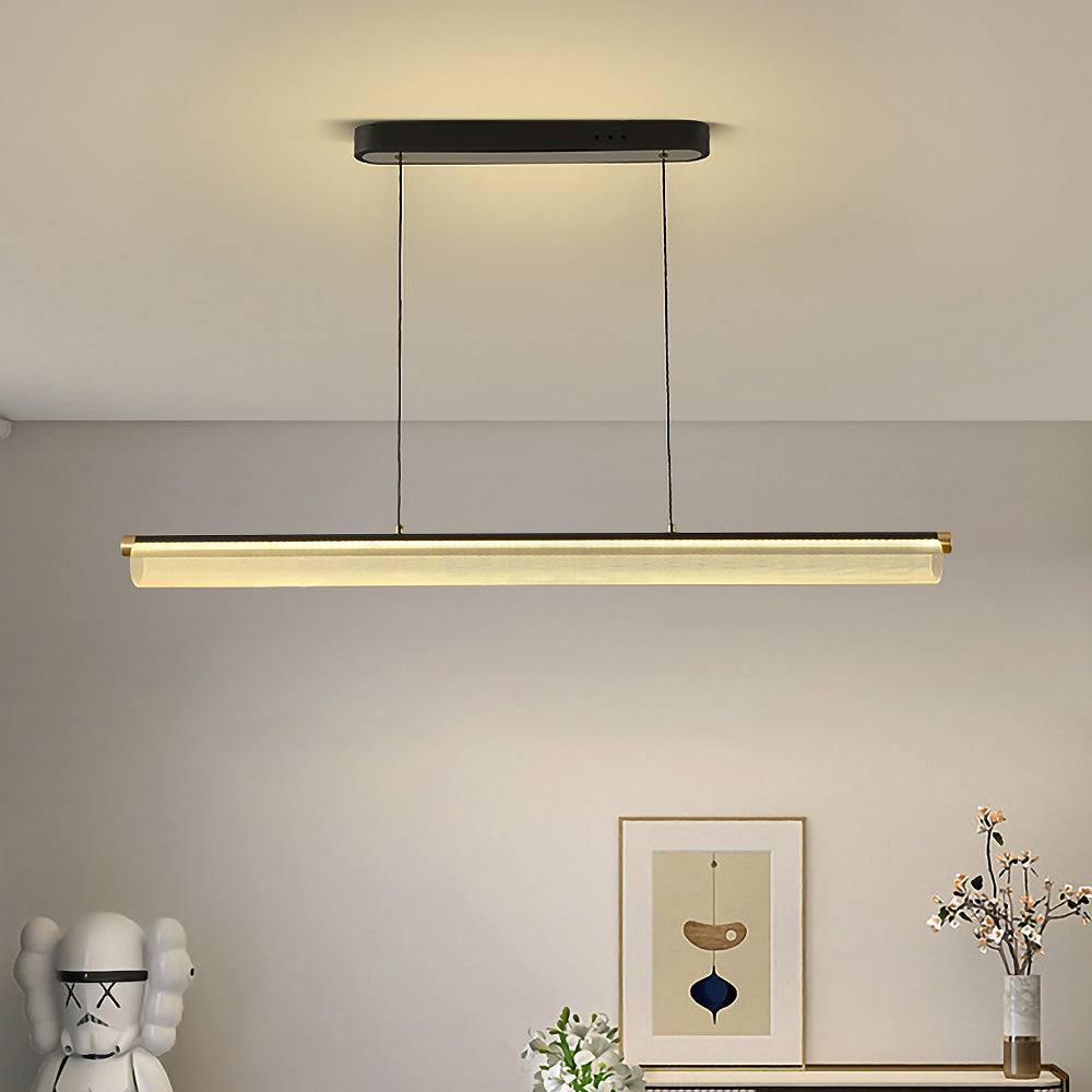 Nordic Modern Long LED Island Light Fixture for Contemporary Kitchen Spaces and Dining Areas