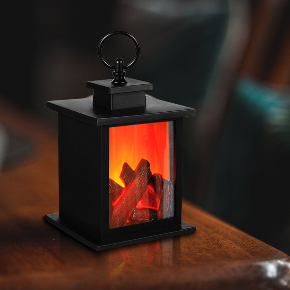 Compact LED Simulated Fireplace Light for Festive Christmas Illuminations and Cosy Ambience