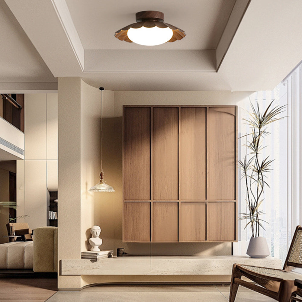 Plafonnier Vintage en Acrylique à Montage Affleurant