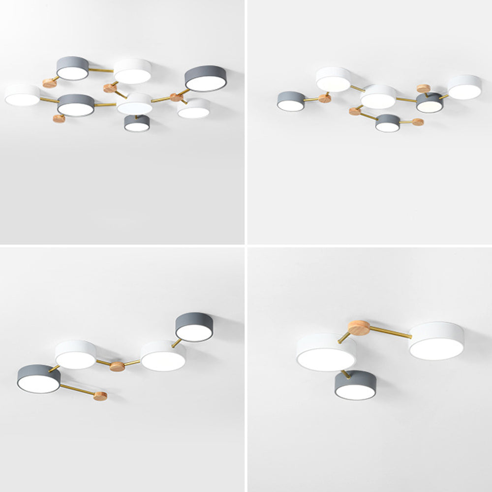 Nordic Inspired Creative Multi-Head LED White Ceiling Light Fixture for Modern Home Illumination