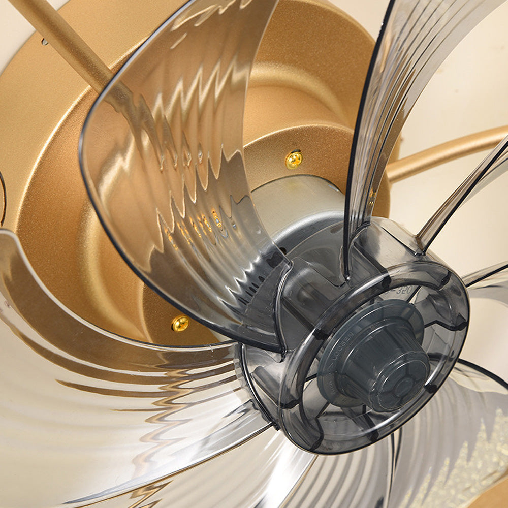 Modern Round Gold Ceiling Fan with Integrated Light Fixture for Stylish Home Illumination and Air Circulation