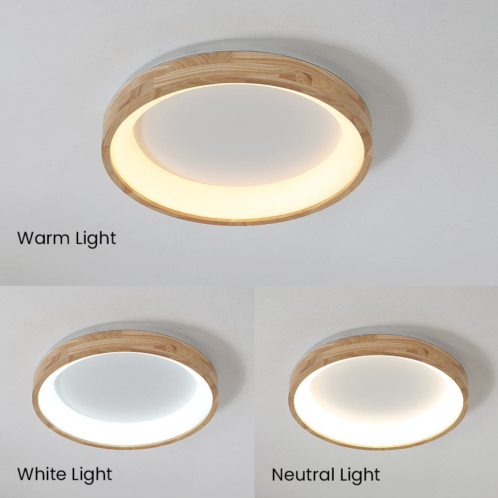 Minimalist Disc Wood LED Ceiling Light for Bedroom – Stylish and Modern Illumination for Contemporary Spaces