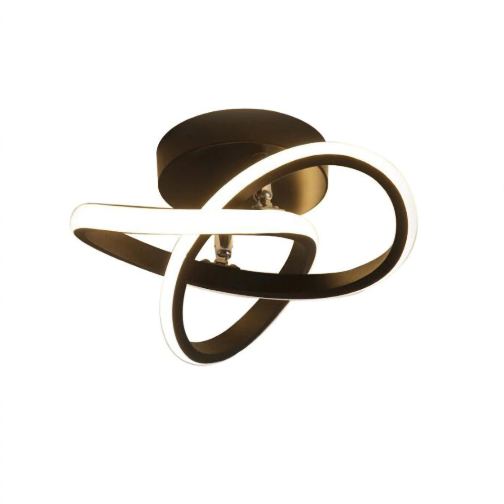 Plafonnier avec cadre en métal noir à LED