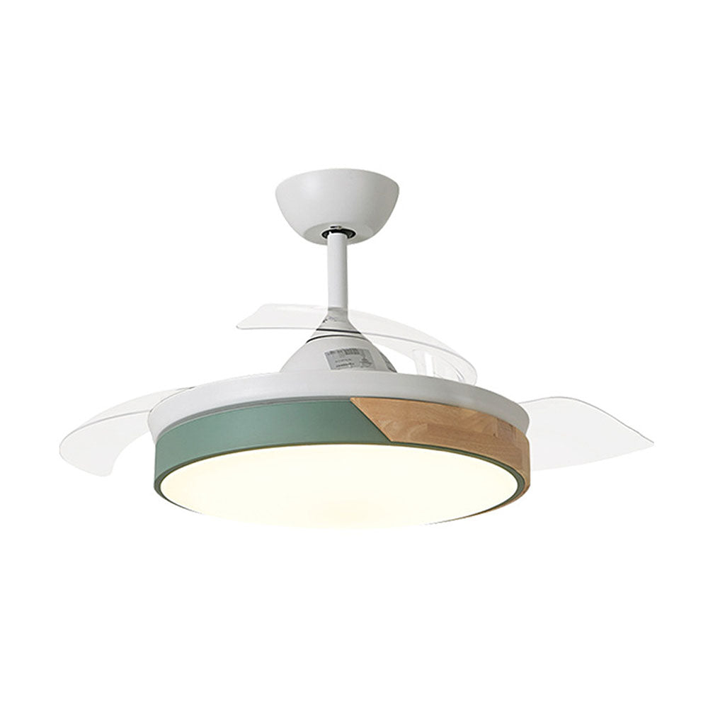 Acrylic Macaron-Inspired Ceiling Fan with Light for Restaurants - Stylish and Functional Lighting Solution