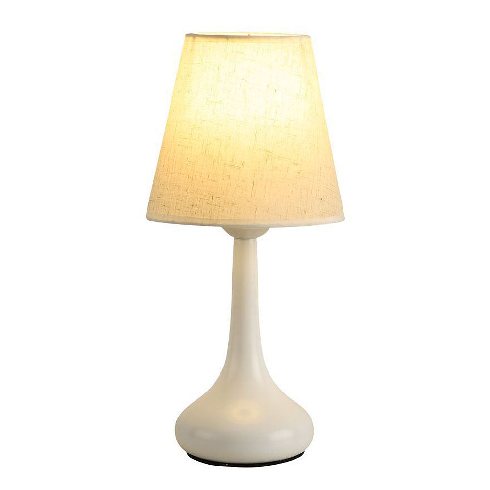 Elegant White Mini Fabric Table Lamp - Modern Design for Stylish Home Lighting - Perfect for Bedrooms, Living Rooms, and Offices