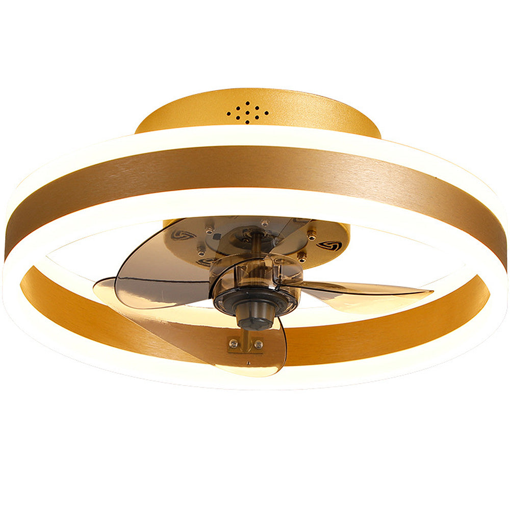 Simple Round Ceiling Fan with LED Light for Bedroom - Stylish and Efficient Home Lighting and Cooling Solution