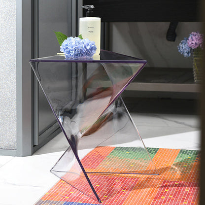 Side Table Modern Acrylic Twist Design