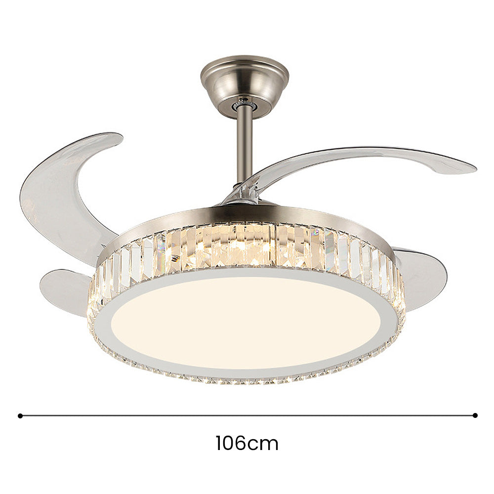 Elegant Crystal Ceiling Fan Light for Bedrooms - Stylish and Functional Lighting Solution for Home Decor