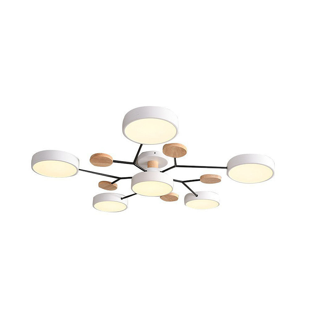 Contemporary Round Low Ceiling Light Fixture for Living Room Ambiance and Style Enhancement